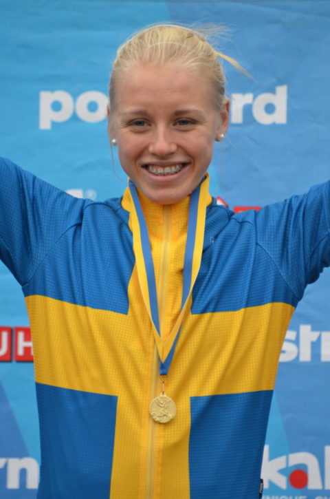 Ida Jansson blev idag fyra i juniorklassen på MTB-VM. Foto: SCF