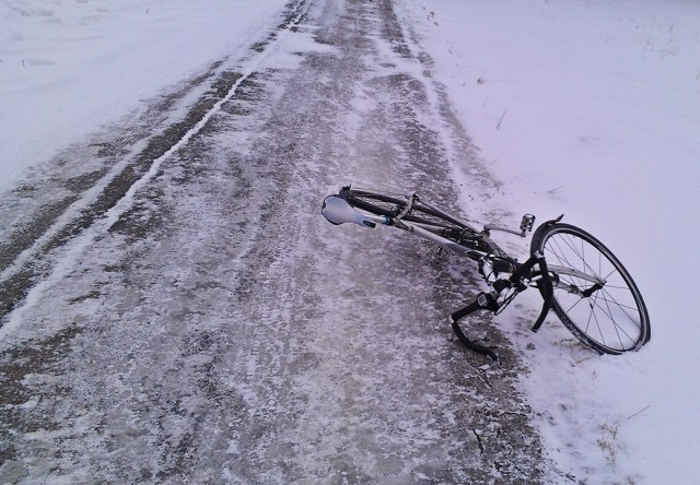 "En annan vinter" En mycket gammal bild. För tre år sen cyklade jag oavsett väder